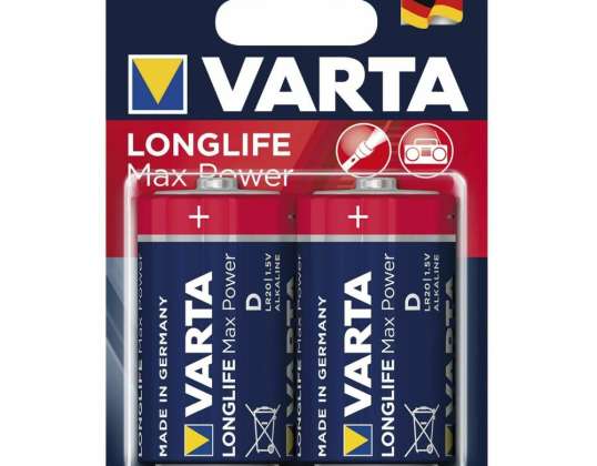 2x batterie R 20 R20 D 1 5V alcaline Varta Longlife Max Power