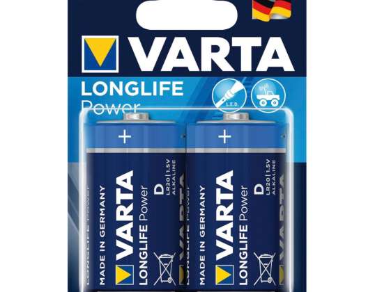 2x batteries alcalines Varta Longlife Power R20