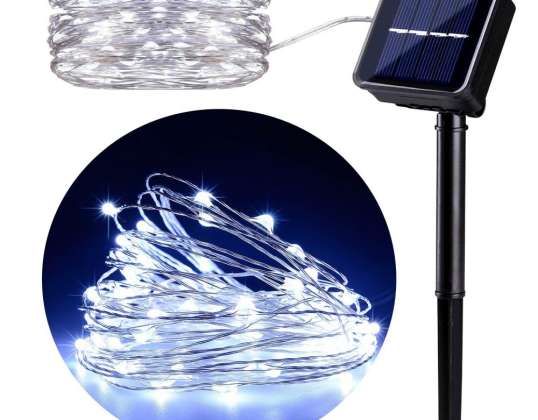 Aurinkopaneeli puutarhalamppu GreenBlue koristeellinen 100 LED 10m 600mAh GB164