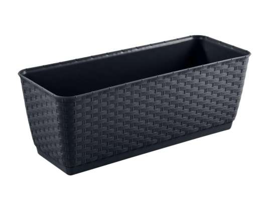 Rattan bloempot met haken Ratolla DRL400PW antraciet