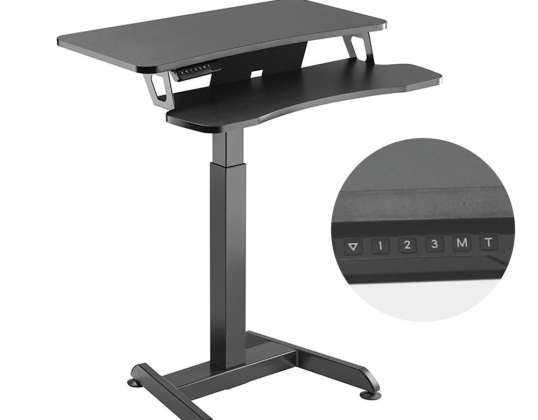 Sähkökirjoituspöytä Maclean. korkeuden säätö.. pöytä. työasema. seisoma- ja istumatyöhön. max. korkeus 122 cm. max 37 kg. MC 835
