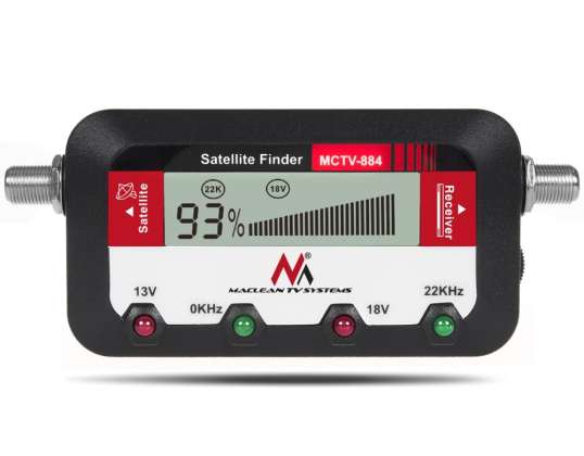 Satellitenmessgerät Maclean mit digitalem Display, Kabel 25cm F-F MCTV 884