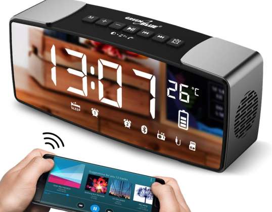 Bluetooth Radiowecker GreenBlue. FM. aux in. 6W. Temperatur. Wecker. Uhr. Akku 2200mAh. GB200