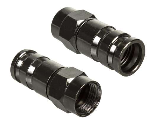 Wtyk Maclean F Compression RG 6 Professional Nickel Black MCTV 916