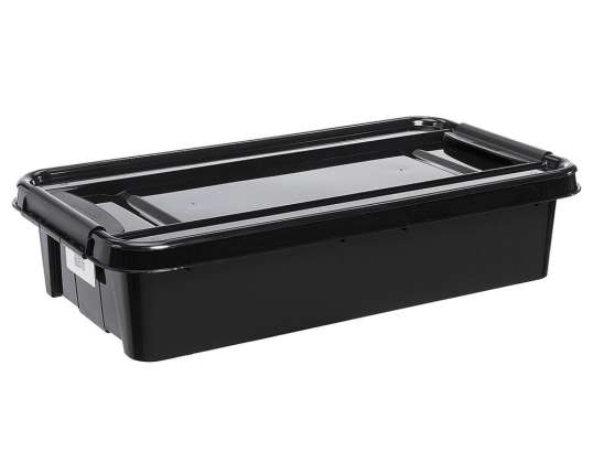 Conteneur avec couvercle sous le lit PlastTeam ProBox Recycle QR 31L noir