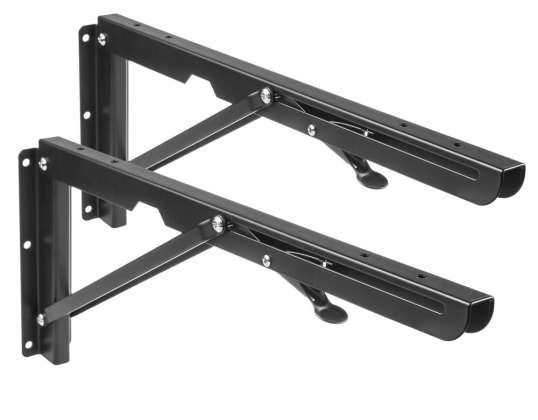 Folding Wall Shelf Bracket Maclean. min 400mm. max 800mm. max 50kg. MC 876