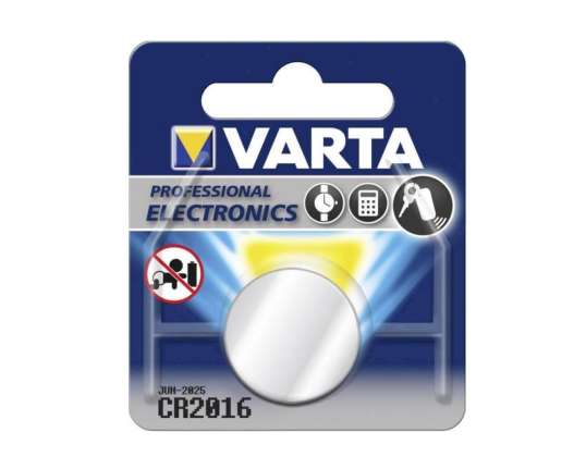 1x Paristo CR 2016 CR2016 3V litium Varta