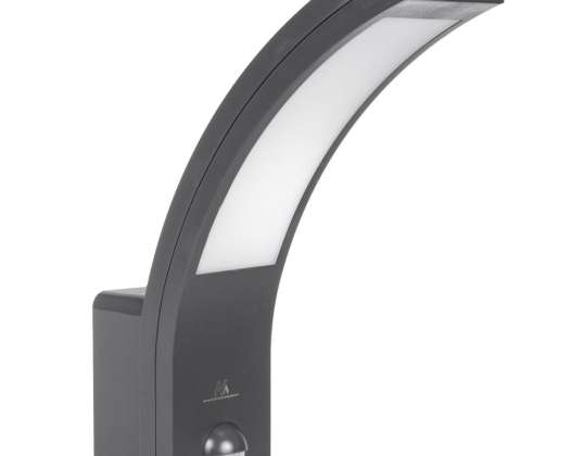 Liiketunnistimella varustettu LED-valo Maclean. PIR-liiketunnistin. Harmaa väri. 10W. IP54. 750lm. Neutraali valkoinen 4000K MCE244 GR