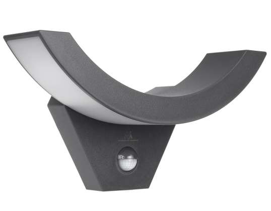 Liiketunnistimella varustettu LED-valo Maclean. infrapuna liiketunnistin. harmaa väri. 10W. IP54. 800lm. MCE290 GR