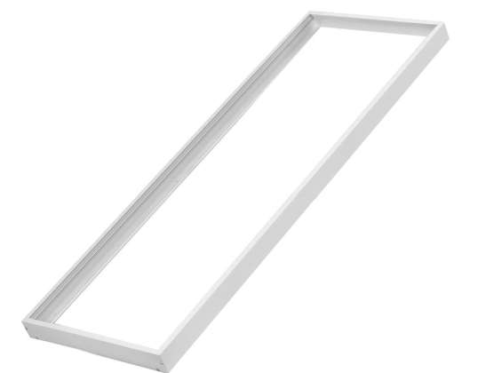 Pintamontattava kehys Macleanin paneeleille. LED-kattovalaisimia Energy. Mitat 1195 x 295 mm. Korkeus 5 cm. Valkoinen alumiini. MCE542