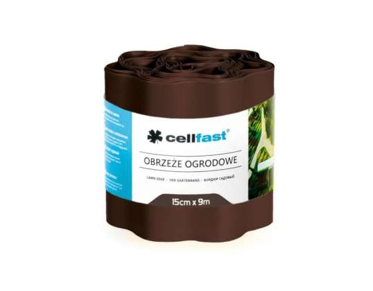 Садовый бордюр волнистый 15 см x 9 м Cellfast коричневый