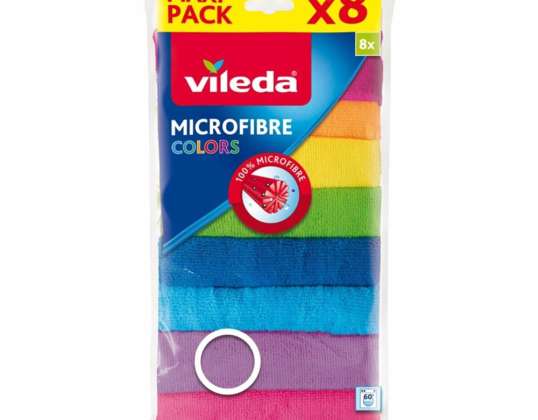 Set mit 8 Vileda Mikrofibra Colors Tüchern