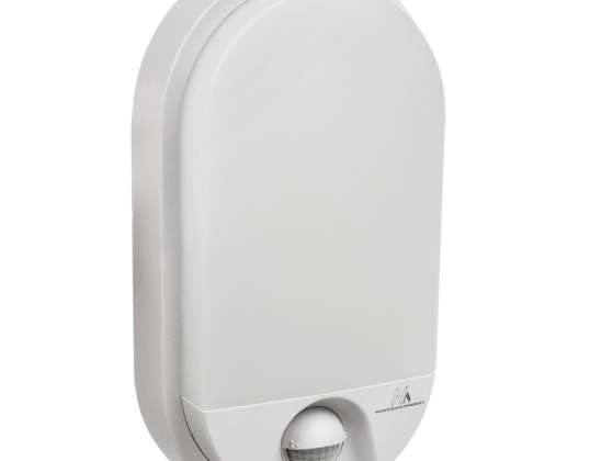 Liiketunnistimella varustettu LED-valaisin Maclean. infrapuna. valkoinen väri. 15W. IP54. luonnollinen valkoinen valo 4000K. 1100lm. MCE340 W