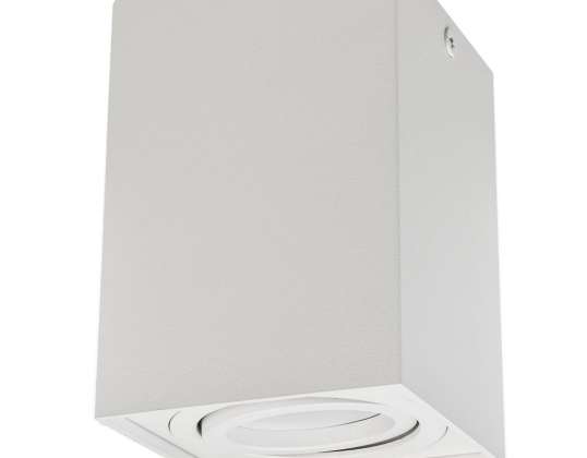 Tuba / luminaire halogène encastré carré en aluminium Maclean GU10 blanc 80x80x115mm MCE426 W