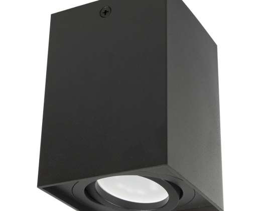 Tuba / appliqué Maclean halogène en aluminium carré GU10 80x80x115mm couleur noire MCE426 B