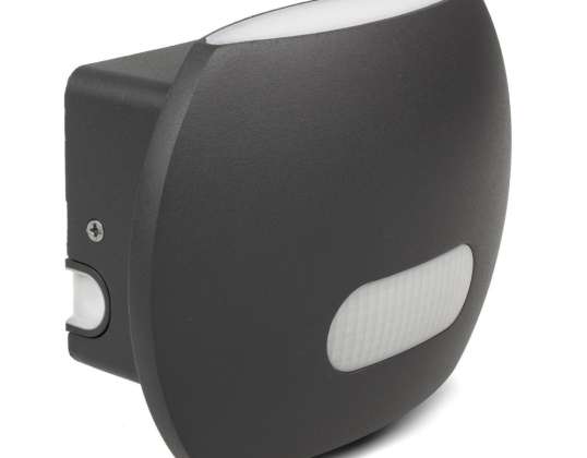 LED-valaisimen Maclean. Seinämalli. PIR-antennilla. PC ALU. 20W. 1600lm. IP65. Neutraali valkoinen 4000K. Harmaa. MCE366