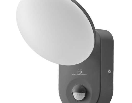 LED-valo PIR-antennilla Maclean. seinäasennus. PIR-antennilla. PC ALU. 15W. 1100lm. IP65. Neutraali Valkoinen 4000K. harmaa. MCE367