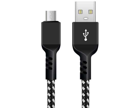 Kabel microUSB Maclean. støtter Fast Charge 2.4A. datatransfer. 5V/2.4A. svart. lengde 1m. MCE473
