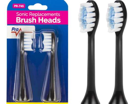 Jeu de brosses de rechange pour PR 740 B Promedix. 2 pièces noir. PR745B