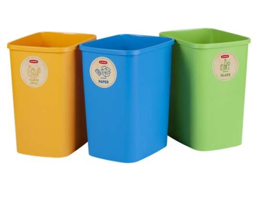 Set van Sorteerbakken 3x25L Curver Eco Friendly