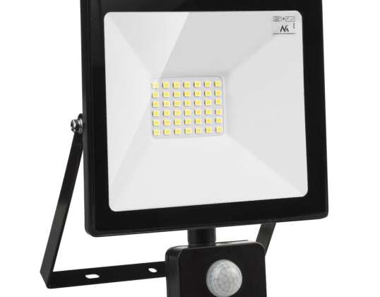 Projecteur LED avec capteur de mouvement Maclean slim 30W 2400lm blanc chaud 3000K IP44 MCE630 WW PIR