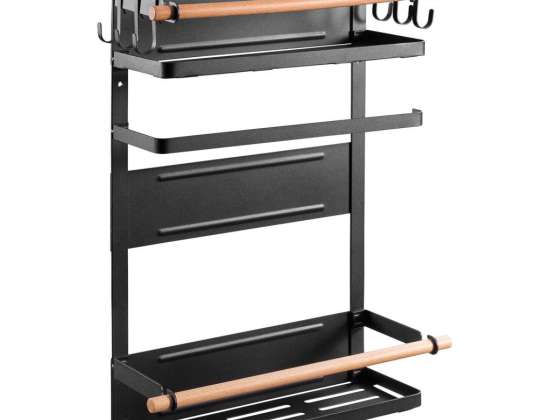 Magnetyczna półka na lodówkę / pralkę Maclean. czarna. 12kg max. MC 910