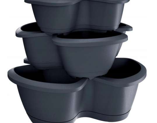 Maceta triple Respana Trio DRET123S antracita