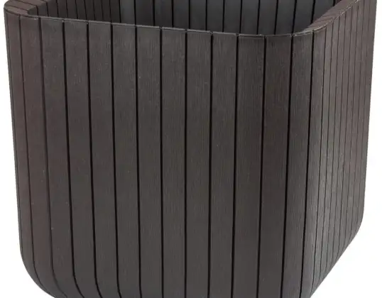 Pot de fleurs Keter Cube Wood Planter M marron
