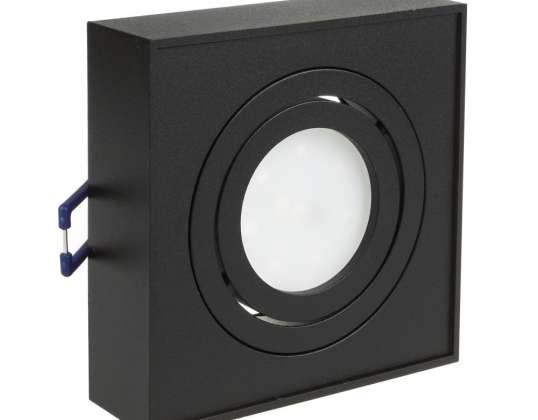 Вграден LED профил Maclean SPOT за MR16/GU10 черен 94x94x32mm квадратен алуминиев MCE464 B