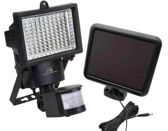 Zonne-LED-schijnwerper met bewegingssensor Maclean Energy IP44. 6W. 360lm. 6000K koudwit. Li-ion batterij 2400 mAh. 5.5V D