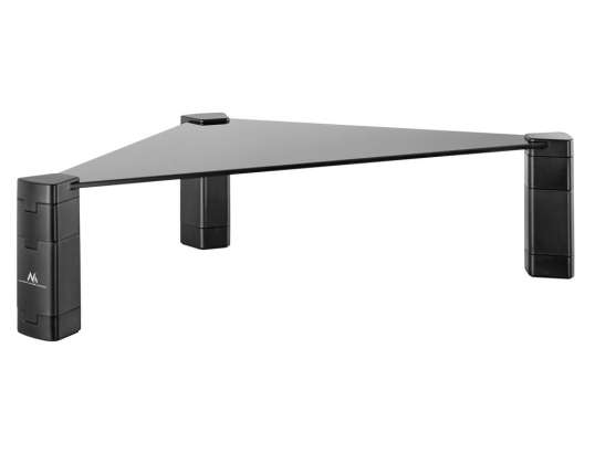 Corner laptop / monitor stand Maclean. max. 20kg. tempered glass.  515x285x127mm. MC 935
