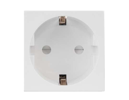 Prise de type F allemande Maclean, compatible avec des cadres en verre, blanche MCE719W