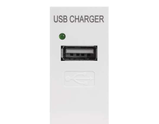 USB-розетка з зарядним пристроєм Maclean 1A біла MCE727W
