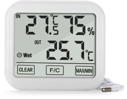 Wetterstation mit externem Sensor 1,5m GreenBlue
