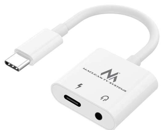 Adapter USB Type C 3 5mm mini jack met Power Delivery PD 30W Maclean MCTV 848