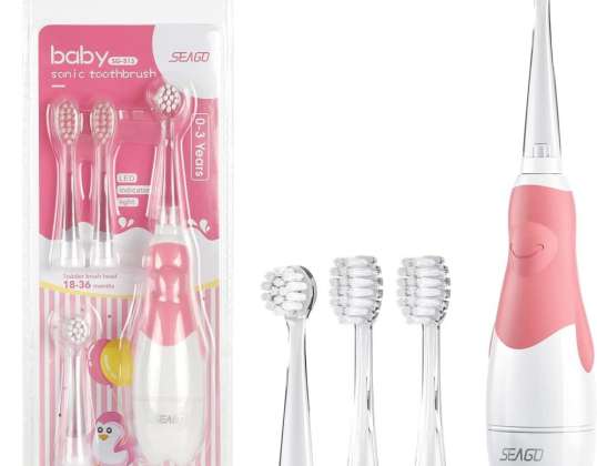 Lastele mõeldud SEAGO roosa Sonic hambahari 1xAAA 1 5V ilma komplektita 4 otsikut SG 513 Pink