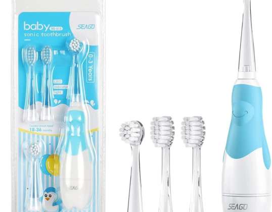 Periuță sonică pentru copii SEAGO culoare albastră 1xAAA 1 5V fără set inclus 4 capete SG 513 Albastru