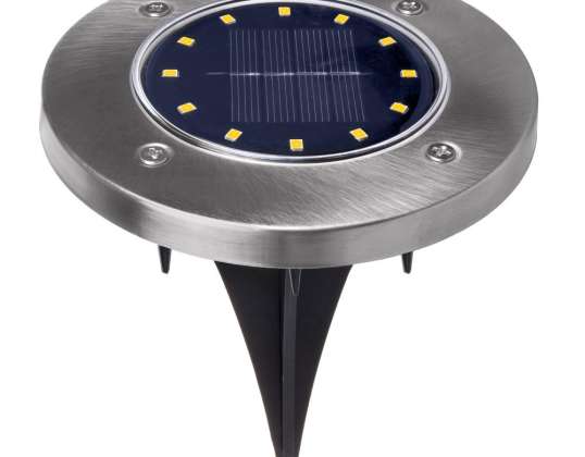 Lampada solare da giardino LED Maclean IP44. 12 LED SMD. 4000K. Ni MH 600 mAh. 0.7W. MCE318