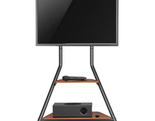 Vapaasti seisova TV-teline / kulma Maclean. Bauhaus-tyylinen. Kaksi tasoa puuhyllyjä. 40 kg max. 37 75'' - MC 455