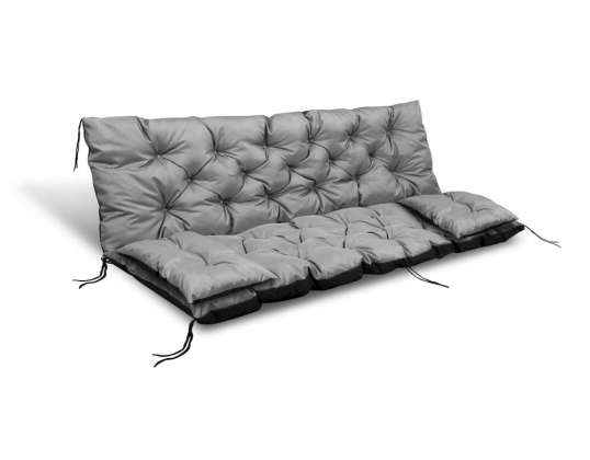 Ensemble de jardin gris 150x60x50cm 2 coussins 42x42 cm