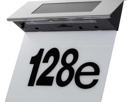 Ev numarası ile güneş enerjili LED lamba Maclean. IP44. 1W. 100lm. 6000K. 600 mAh akü. 2.5V DC 70mA. MCE423