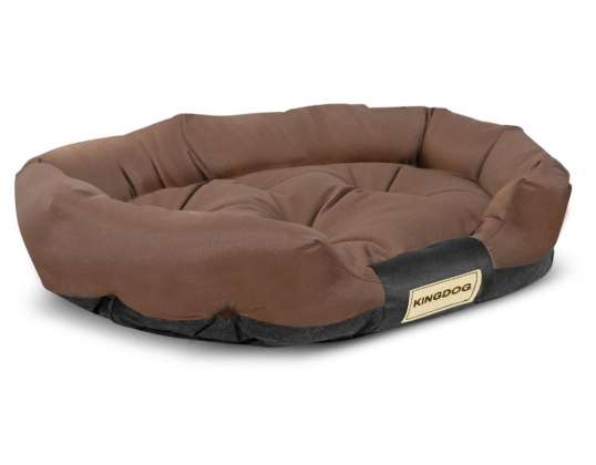 Ovaler Hundebett 130 x 105 cm braun Prestige