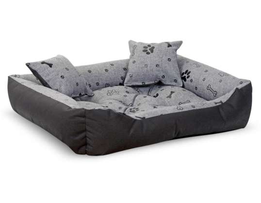 Cama, cercadinho, ossos, 100 x 75 cm, Prestige preto