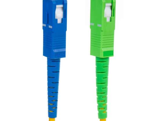 Câble patchcord fibre optique Maclean SC/APC SC/UPC SM 9/125 LSZH monomode longueur 10m simplex G657A2 MCTV 404