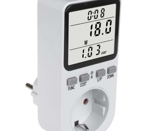 Мерник энергии GreenBlue. Ватометр. Тип F. 220 240V AC. 50Hz. Макс. нагрузка 16A. IP20. Встроенная батарея. GB364 F