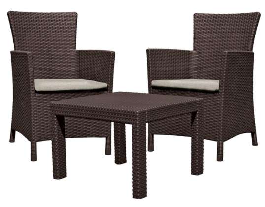 Садові меблі ROSARIO BALCONY SET коричнево-бежевий
