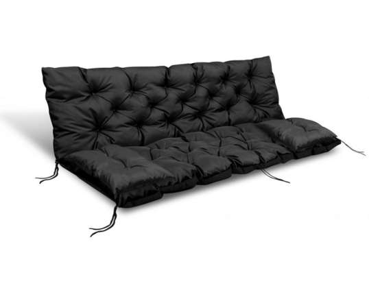GARDEN SET 120x60x50CM 2 CUSHIONS 42X42 CM BLACK