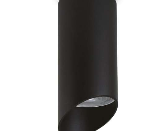Prisadené svietidlo / tubus Maclean okrúhly hliník GU10 55x130mm čierna farba MCE360 B