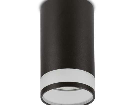 Luminaria de superficie / tubo Maclean redonda de aluminio GU10 55x105mm color negro MCE361 B