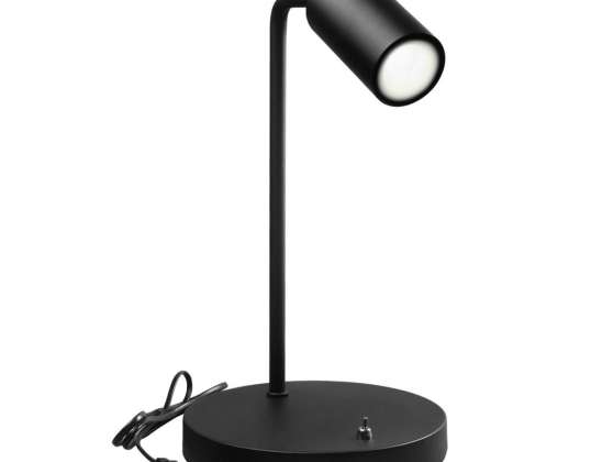 Bureau lamp GU10 Maclean. spot. rond. GU10. met schakelaar. zwart. MCE370 B
